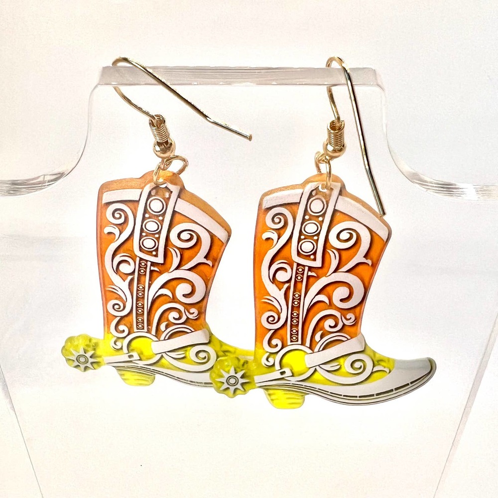 Cowboy Boot Earrings - Cowgirl Earrings - Texas Earrings - Shoe Earrings - Cute - Picture 8 of 11